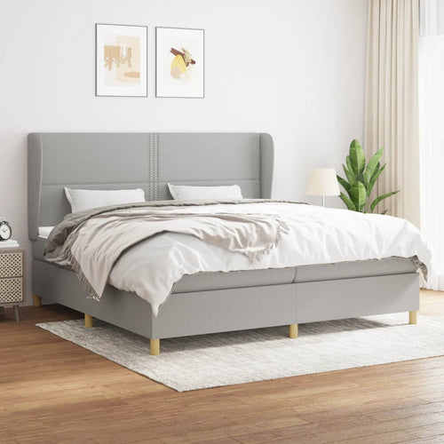Letto Matrimoniale (con Materasso) Grigio Chiaro 200x200cm Tessuto