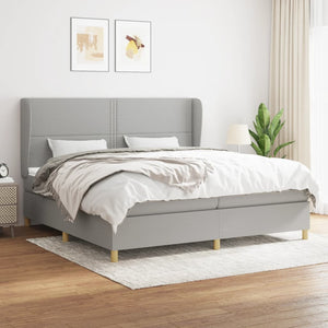 Letto Matrimoniale (con Materasso) Grigio Chiaro 200x200cm Tessuto