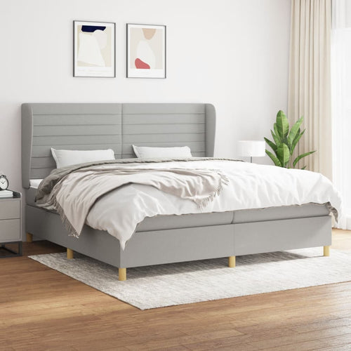Letto Matrimoniale (con Materasso) Grigio Chiaro 200x200cm Tessuto