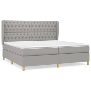 Letto Matrimoniale (con Materasso) Grigio Chiaro 200x200cm Tessuto