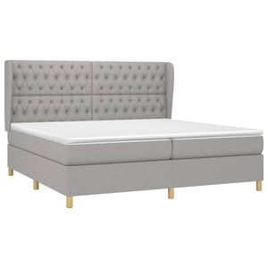 Letto Matrimoniale (con Materasso) Grigio Chiaro 200x200cm Tessuto