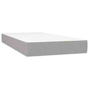 Letto Matrimoniale (con Materasso) Grigio Chiaro 200x200cm Tessuto