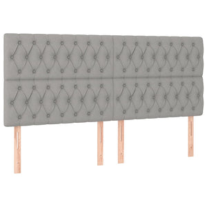 Letto Matrimoniale (con Materasso) Grigio Chiaro 200x200cm Tessuto