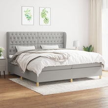 Indlæs billede til gallerivisning Letto Matrimoniale (con Materasso) Grigio Chiaro 200x200cm Tessuto