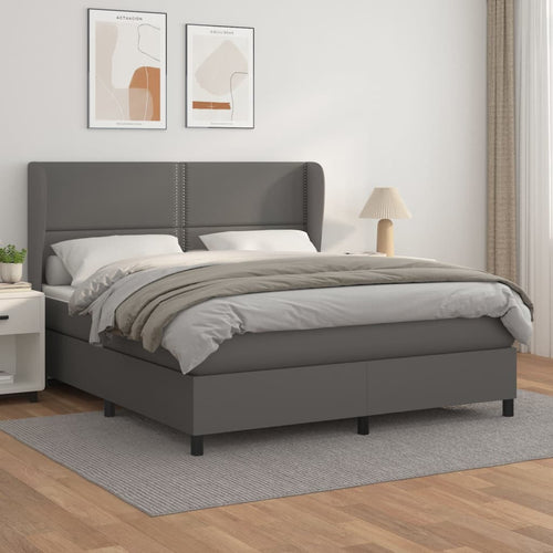 Letto Matrimoniale (con Materasso) Grigio 180x200 cm in Similpelle