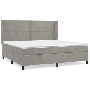 Letto Matrimoniale (con Materasso) Grigio Chiaro 200x200cm Velluto