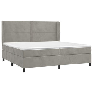 Letto Matrimoniale (con Materasso) Grigio Chiaro 200x200cm Velluto
