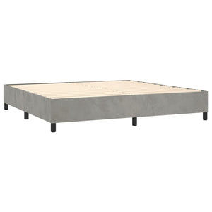 Letto Matrimoniale (con Materasso) Grigio Chiaro 200x200cm Velluto
