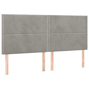 Letto Matrimoniale (con Materasso) Grigio Chiaro 200x200cm Velluto