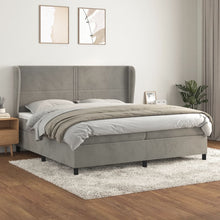 Indlæs billede til gallerivisning Letto Matrimoniale (con Materasso) Grigio Chiaro 200x200cm Velluto