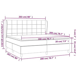 Letto Matrimoniale (con Materasso) Grigio Chiaro 200x200cm Velluto