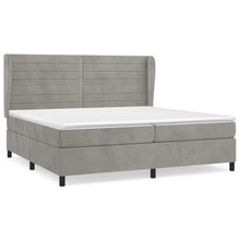 Load image into Gallery viewer, Letto Matrimoniale (con Materasso) Grigio Chiaro 200x200cm Velluto