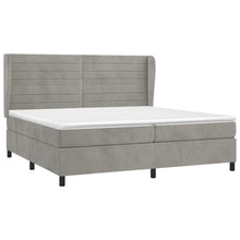 Load image into Gallery viewer, Letto Matrimoniale (con Materasso) Grigio Chiaro 200x200cm Velluto