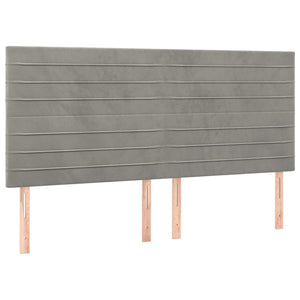 Letto Matrimoniale (con Materasso) Grigio Chiaro 200x200cm Velluto