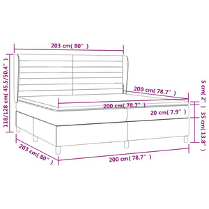 Letto Matrimoniale (con Materasso) Grigio Chiaro 200x200cm Velluto