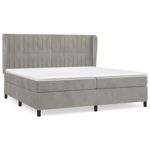 Letto Matrimoniale (con Materasso) Grigio Chiaro 200x200cm Velluto