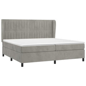 Letto Matrimoniale (con Materasso) Grigio Chiaro 200x200cm Velluto