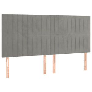 Letto Matrimoniale (con Materasso) Grigio Chiaro 200x200cm Velluto