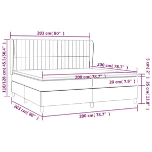 Letto Matrimoniale (con Materasso) Grigio Chiaro 200x200cm Velluto