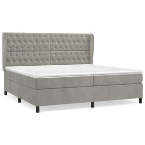 Letto Matrimoniale (con Materasso) Grigio Chiaro 200x200cm Velluto