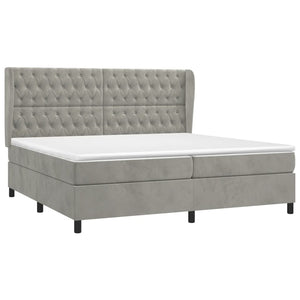 Letto Matrimoniale (con Materasso) Grigio Chiaro 200x200cm Velluto