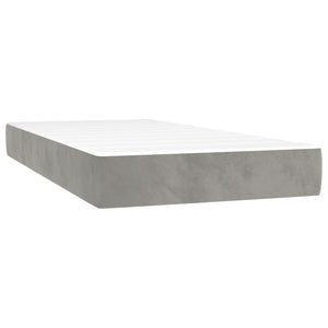 Letto Matrimoniale (con Materasso) Grigio Chiaro 200x200cm Velluto