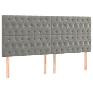 Letto Matrimoniale (con Materasso) Grigio Chiaro 200x200cm Velluto