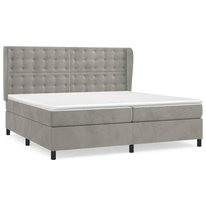 Letto Matrimoniale (con Materasso) Grigio Chiaro 200x200cm Velluto