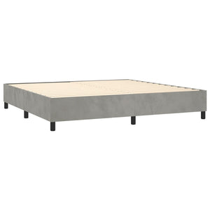 Letto Matrimoniale (con Materasso) Grigio Chiaro 200x200cm Velluto