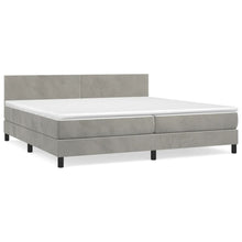 Load image into Gallery viewer, Letto Matrimoniale (con Materasso) Grigio Chiaro 200x200cm Velluto