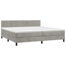 Load image into Gallery viewer, Letto Matrimoniale (con Materasso) Grigio Chiaro 200x200cm Velluto