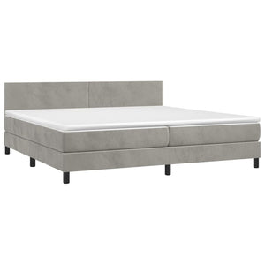 Letto Matrimoniale (con Materasso) Grigio Chiaro 200x200cm Velluto
