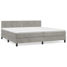 Load image into Gallery viewer, Letto Matrimoniale (con Materasso) Grigio Chiaro 200x200cm Velluto