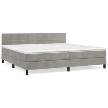 Indlæs billede til gallerivisning Letto Matrimoniale (con Materasso) Grigio Chiaro 200x200cm Velluto