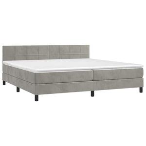 Letto Matrimoniale (con Materasso) Grigio Chiaro 200x200cm Velluto