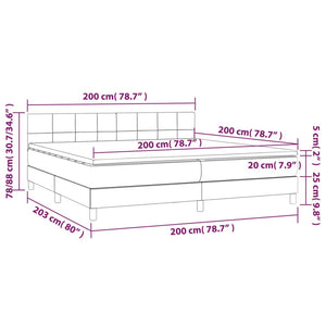 Letto Matrimoniale (con Materasso) Grigio Chiaro 200x200cm Velluto