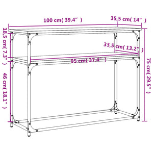 Mobiletto Consolle Grigio Sonoma 100x35,5x75cm Legno Multistrato