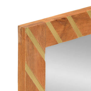 Specchio Marrone e Beige 50x70x3 cm in Massello di Mango