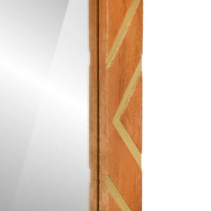 Specchio Marrone e Beige 50x70x3 cm in Massello di Mango