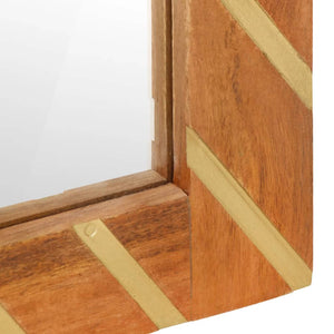 Specchio Marrone e Beige 50x70x3 cm in Massello di Mango