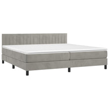 Indlæs billede til gallerivisning Letto Matrimoniale (con Materasso) Grigio Chiaro 200x200cm Velluto