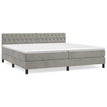 Indlæs billede til gallerivisning Letto Matrimoniale (con Materasso) Grigio Chiaro 200x200cm Velluto
