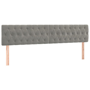 Letto Matrimoniale (con Materasso) Grigio Chiaro 200x200cm Velluto