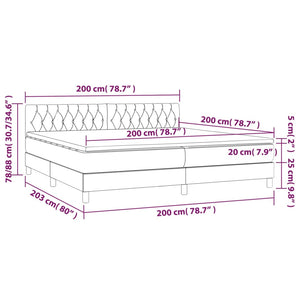 Letto Matrimoniale (con Materasso) Grigio Chiaro 200x200cm Velluto