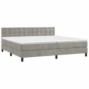 Letto Matrimoniale (con Materasso) Grigio Chiaro 200x200cm Velluto