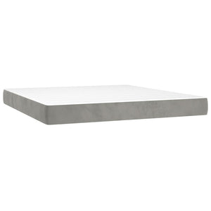 Letto Matrimoniale (con Materasso) Grigio Chiaro 200x200cm Velluto