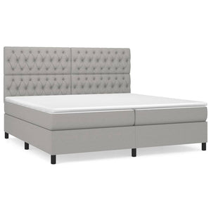 Letto Matrimoniale (con Materasso) Grigio Chiaro 200x200cm Tessuto