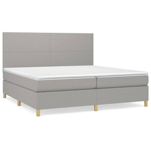 Letto Matrimoniale (con Materasso) Grigio Chiaro 200x200cm Tessuto