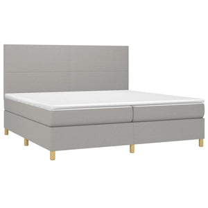 Letto Matrimoniale (con Materasso) Grigio Chiaro 200x200cm Tessuto