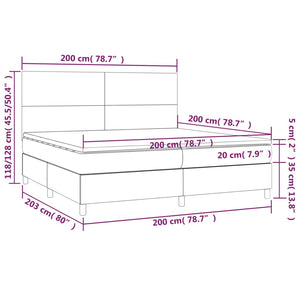 Letto Matrimoniale (con Materasso) Grigio Chiaro 200x200cm Tessuto